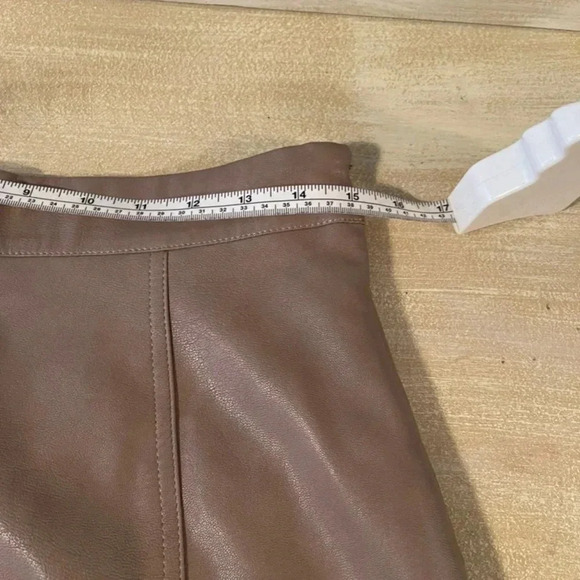 NWT’S. Hyfve Skirts | Scalloped Faux Leather Mini Skirt | Color: Cream/Tan - Picture 13 of 13
